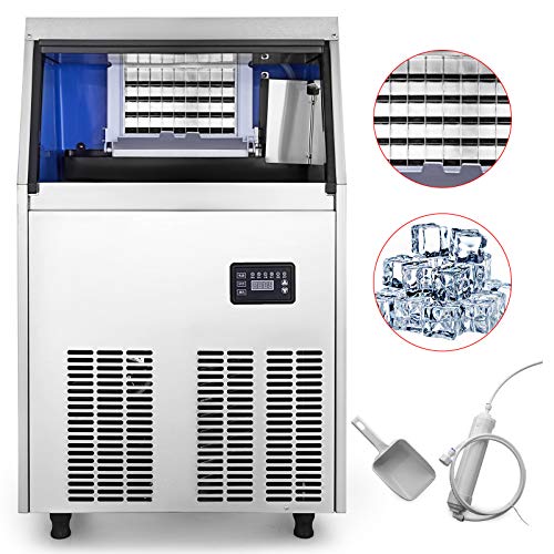 Chaneau Machine à Glaçon Commerciale Capacité De 40kg Machine à Glace Professionnelle électrique En Acier Inoxydable 304 (50kg)