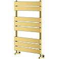 Go Bathrooms Ark Towel Rail 800mm x 500mm Brushed Gold Bathroom Radiator Designer Heated Ladder Rail Flat Panel Ladder Heater