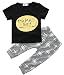 Zhuannian Baby Boys Letter Print T-shirt and Trousers Outfit (6-9months)
