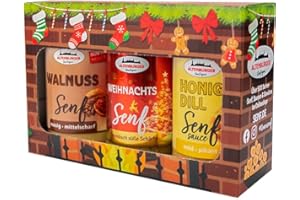 Altenburger Original Weihnachts Kiste, Geschenkbox mit 3 pikanten Spezialitäten aus der Senfmanufaktur zu Altenburg