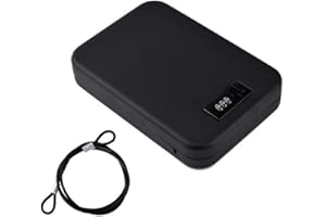 Nuzamas Tragbares Schließfach-Safe aus Stahl mit Verbindungskabel, für unterwegs, im Auto oder Zuhause