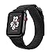 Produktbild Glowjoy für Apple Watch Armband Series 4/3/2/1 42/44mm,Nylon Sportschlaufenband Ersatzarmband WatchArmband Ersatz Loop Uhren-Armband Strap Uhr Zubehör für Herren Jungen (Schwarz)