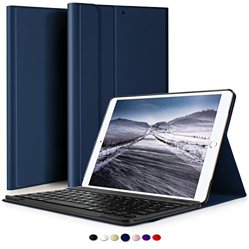 IVSO iPad Pro 10.5 QWERTZ Tastatur, Abnehmbare Wireless Bluetooth Tastatur Schutzhülle mit Standfunction Für Apple iPad Pro 10.5 Tablet, Blau