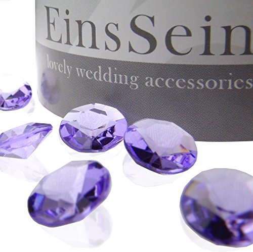 100x FUNKELNDE Diamantkristalle 12mm flieder EinsSein® Dekoration Dekosteine Diamanten FUNKELNDE Diamantkristalle Streudeko Konfetti Tischdeko Hochzeit
