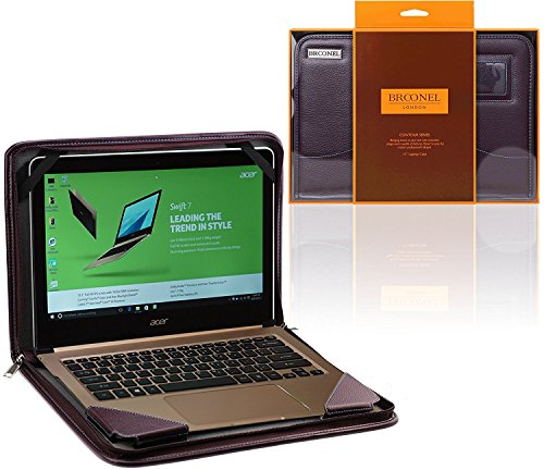 Broonel - Contour Series - Lila Heavy Duty Vegan Lederschutzhülle für die Acer Swift 7