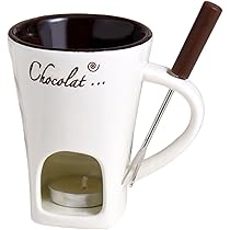 Keramik Fondue Set - 3 Becher Mit Gabeln Für Schokolade & Käse