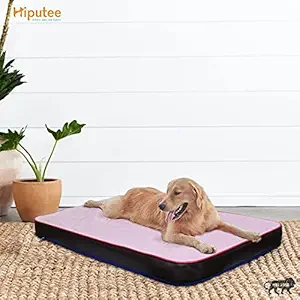 Hiputee Flat Mattress Reversible Pet Bed with Washable Cover for All Type of Cat Dog Breeds (XL, Pink-Blue)