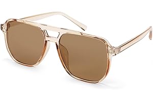 FEISEDY Retro Occhiali da Sole Quadrati Donna Uomo Anni '70 Occhiali Vintage Moda Classici con Doppio Ponte Protezione UV400 B2835