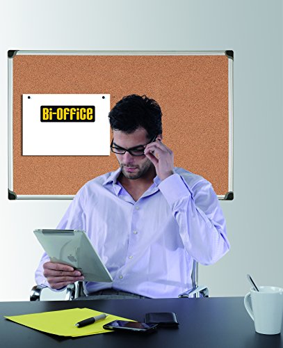 Bi-Office Maya W - Tablero de corcho con marco de aluminio  120 x 90 cm