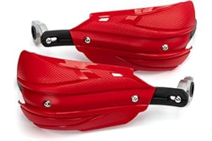 EVOMOSA Protection des Mains Moto Universelle 22mm 25mm 28mm Bouclier de Protection des poignées Moto Motocross Scooter Coupe-Vent Guidon équipement de Protection des Mains (Rouge)