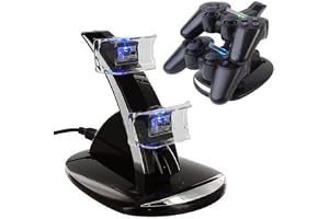 Porro Fino LED Charger Dock Station Dual USB Fast Charging Stand for PS4 Controller.