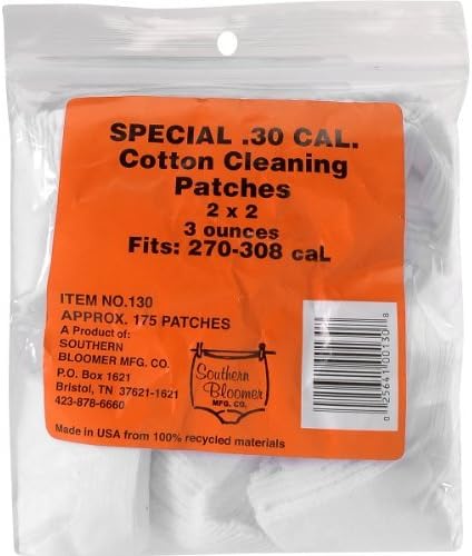 Southern Bloomer Cotton Cleaning Patches 30cal 2x2 175/bag by Southern Bloomer