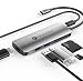 Produktbild NOVOO USB C Hub 6 Port Aluminium USB-C Adapter mit HDMI 4K, Type C PD 60W (20V,3A), 2 USB 3.0, SD/Micro SD Kartenleser Ports für Laptop MacBook Pro 2016/2017 Samsung Galaxy S8 Huawei Type C Geräte