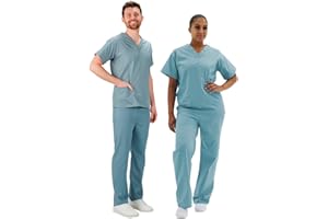 Interweave Healthcare Performance Scrub Set Medical Uniform Unisex Polycotton Reversible Scrubs Top & Trousers With Pockets In 8 Colours