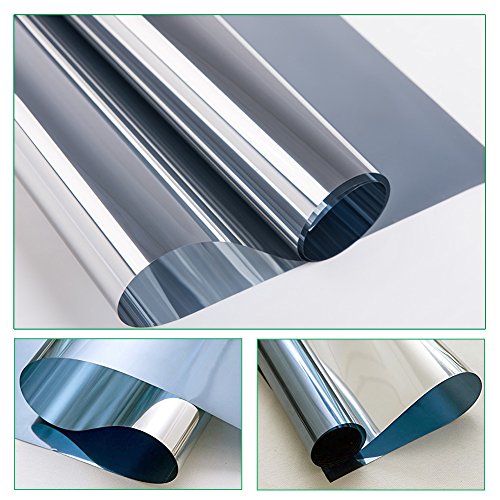 RH Art Pellicola Specchio Oscurante per Vetri Finestre Autoadesiva per Privacy, Anti-UV e Controllo del calore, adatto a Casa e Ufficio 90 x 400 cm