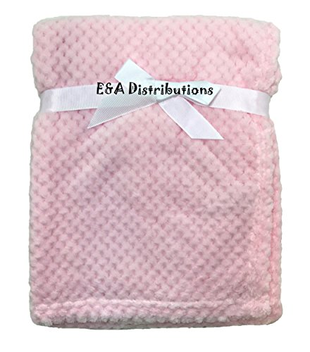 Baby Blanket Double Sided Soft Fleece for Girl – Cot Blanket for Newborn to Toddler – Waffle (Pink)
