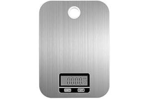 Feicuan Digital Kitchen Scales 1g/0.1oz Max 5kg/11lb - Food Scale with Backlit LCD Display Large Number Stainless Steel Platform Electronic Scales Multifunctional Weighing for Cooking, Baking, Home