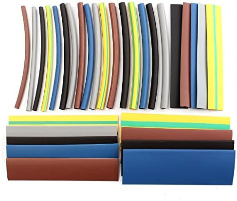 XNEMON 70 PCS Halogen-Free Polyolefin Assorted 2:1 Heat Shrink Tubing Tube Wire Cable Sleeve Sleeving Kits for Wrap Wire Kit 5 Colors