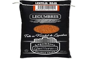 Guillermo | Lenteja roja - Saco 500 g. | Gourmet | Calidad Extra | Alto contenido en proteínas