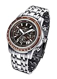 10 ATM Water Resistant. FIREFOX Airliner FS04-106b kastanienbraun Chronograph massiv Edelstahl Sicherheitsfaltschließe Herrenuhr Armbanduhr 10 ATM wasserdicht