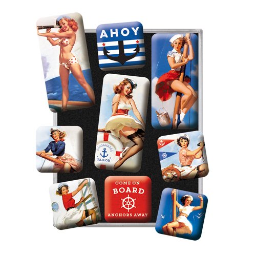 Nostalgic-Art 83076 Pin Up Ahoy, Magnet-Set 9-teilig - 2