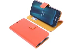 foto-kontor Custodia a libro compatibile con Brondi Midnight Sky cover di colore arancio