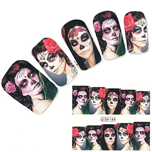 JUSTFOX - Tattoo Nail Art La Catrina Day of the Dead Dia de Muertos