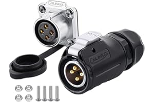 CNLINKO LP20 Series Waterproof Connector, IP65/ IP67 Power Connector 4pin 20A 500V M20 LED Connector, UL CE Rohs Approved (4 pin)
