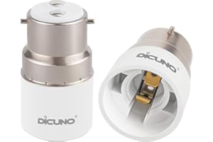 DiCUNO 2-Pack B22 a E14 Socket Adapter Socket Convertidor Adaptador de base para bombillas LED, incandescentes y bombillas CFL