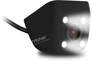 Xtrons 170° Wide Angle HD Rear View Reversing Camera Waterproof with CMOS Imaging Sensor, 720P AHD Camera and Four-eye Strong LED Light (CAM009S)