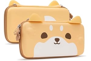 Geekshare Cute Dog Ear Carry Case compatible con Nintendo Switch / Switch OLED - Estuche portátil de viaje delgado y rígido para consola de interruptor y accesorios