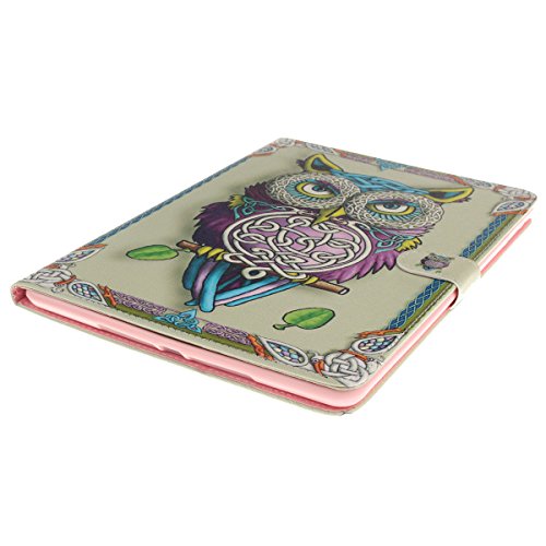 iPad mini 3 Lederhülle – Felfy Slim Full Body Niedlichen Cartoon Gelbe Eule Muster PU Case Cover Etui Schutz Hülle Tasche für Apple ipad mini 3 mini 2 mini 1 + 1x Eule Anti Stöpsel + 1x Gold Stylus - 3