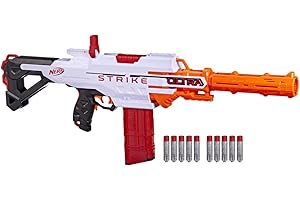 Nerf Ultra, Blaster motorisé Strike, Chargeur, 10 fléchettes AccuStrike, Compatible Uniquement avec fléchettes Nerf Ultra