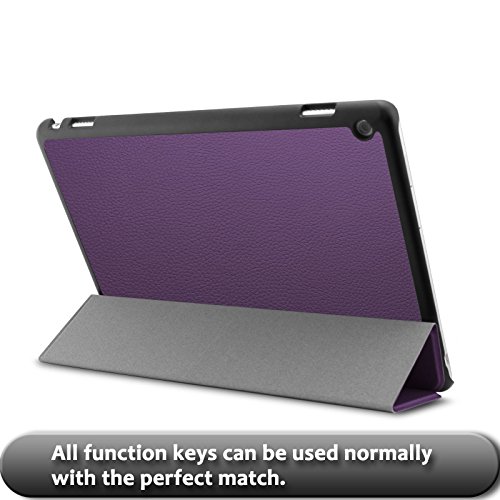 Huawei MediaPad M3 10 Lite 10 Hülle Case, Infiland Ultra Dünn Tri-Fold Muschel PU Leder Ultra Schlank Superleicht Ständer Shell Cover Schutzhülle Etui Tasche für Huawei MediaPad M3 10 Lite 10(Lila) - 7