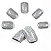 Bling Art False Nails French Manicure Silver Gel Glitter Glossy Medium Tips UK
