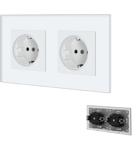 Unica - Presa doppia 2P+T FR - 45° - Connessione rapida - Bianco - Meca unica