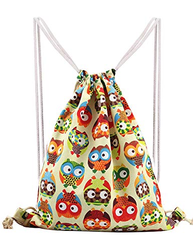 Abaría - Mochila tela con cuerdas bolsas infantil mujer niña