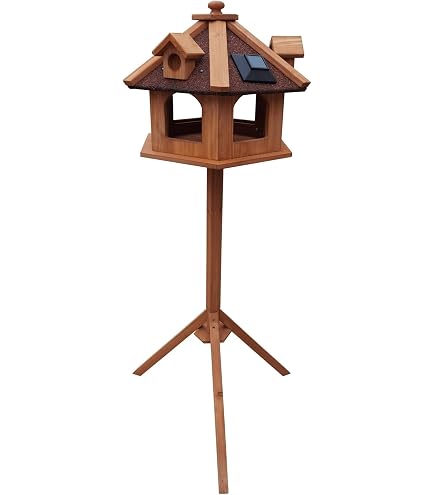 WOODYGIFT – Vogelhaus Stehend Aus Holz Wetterfest – Rustikales