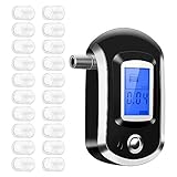 VICTSING Alcohol Tester, [20 Pcs Mouthpieces] Breathalyzer Digital Breath Analyzer with Semi-conductor Sensor, Large Digital LCD Display, Blue Background Light Great for Night Reading