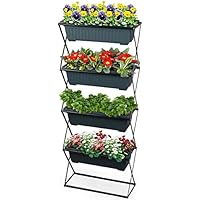 Spetebo Blumenkastenhalter inkl. 4 Kästen - Pflanzkasten Halterung für Balkon und Garten - Blumenkasten Ständer