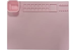 TYASOLEIL Tapis de Dessin en Silicone pour Enfants - 50x40 cm - Plateau Réutilisable avec Marqueurs Effaçables - Loisir Créatif Sans Salissures​​ (Rose)