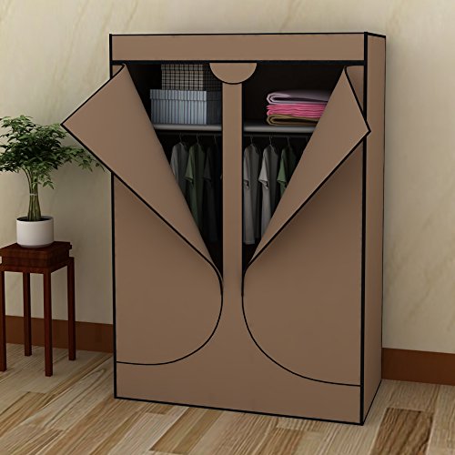 EBS® Kleiderschrank Wäscheschrank Garderobenschrank Stoffschrank Faltschrank 106 x 43 x 156 cm Braun - 4