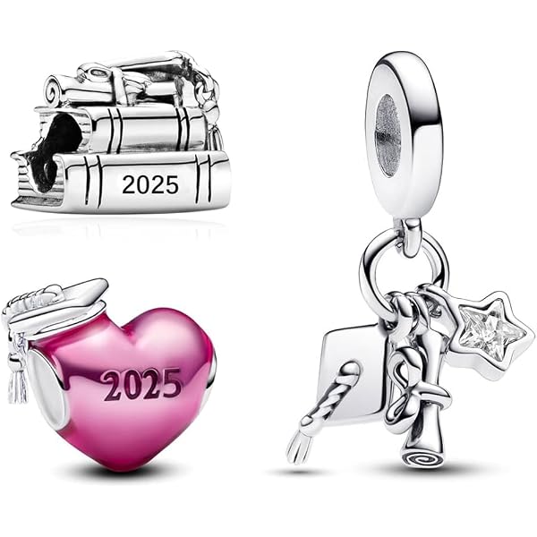 Simphman 925er Sterlingsilber Anhänger '2025 Graduation' – Für Armbänder & Halsketten, Abschlussgeschenk