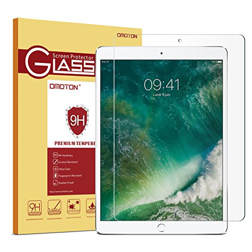 OMOTON Displayschutzfolie (Apple Bleistift kompatibel - Hartglas) für iPad Pro 12.9 zoll mit [2,5D Runde Kanten], [9H Härte], [kristallklar], [kratzerresistent]