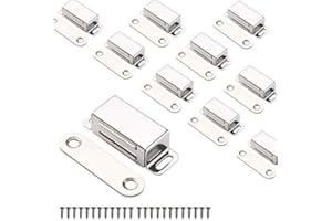 Schrankmagnete Mousike Schranktürverschluss für Küche Badezimmerschrank Kleiderschrank Schrankverschlüsse Schranktür Schubladenriegel (Silber 10er Pack)