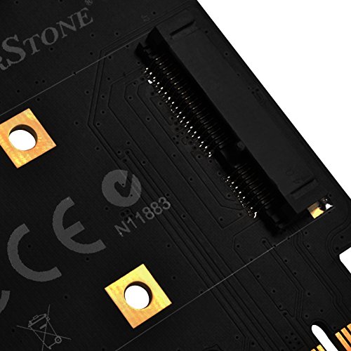 SilverStone SST-ECWA1 – Adapter Karte Mini PCI-E zu PCI-E + 2x Dual Band (2.4GHz 3dBi/5GHz 5dBi) MIMO Antenne mit rundem Magnetfuß, Kabellänge: jeweils 1,50 Meter - 5