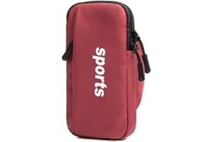 CRSUSUKJ Sportarmband Handy,Armband Armtasche,Armtasche Handy,Sporttasche,Outdoor-Sport,Passport Brieftasche Etui,Laufsport-Armtasche,Sport Laufen Doppel Reißverschluss Sportarmband (Rot)