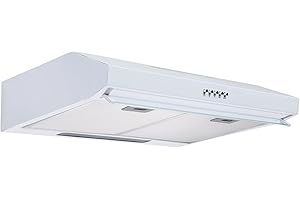 SIA VSR60WH 60cm Visor Cooker Hood, Kitchen Extractor Fan, Under Cabinet Wall Mounted, Top Vented, White