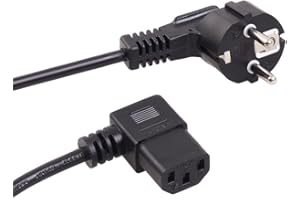 ‎MACLEAN Maclean MCTV-803 zestyk ochronny kątowy na wtyczce urządzenia zimnego zagięty po lewej stronie, kabel sieciowy, czarny (3 m)