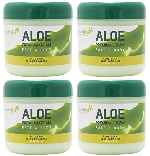 Tabaibaloe Premium Crema de Aloe Vera para cara y cuerpo 300 ml x 4 unidades